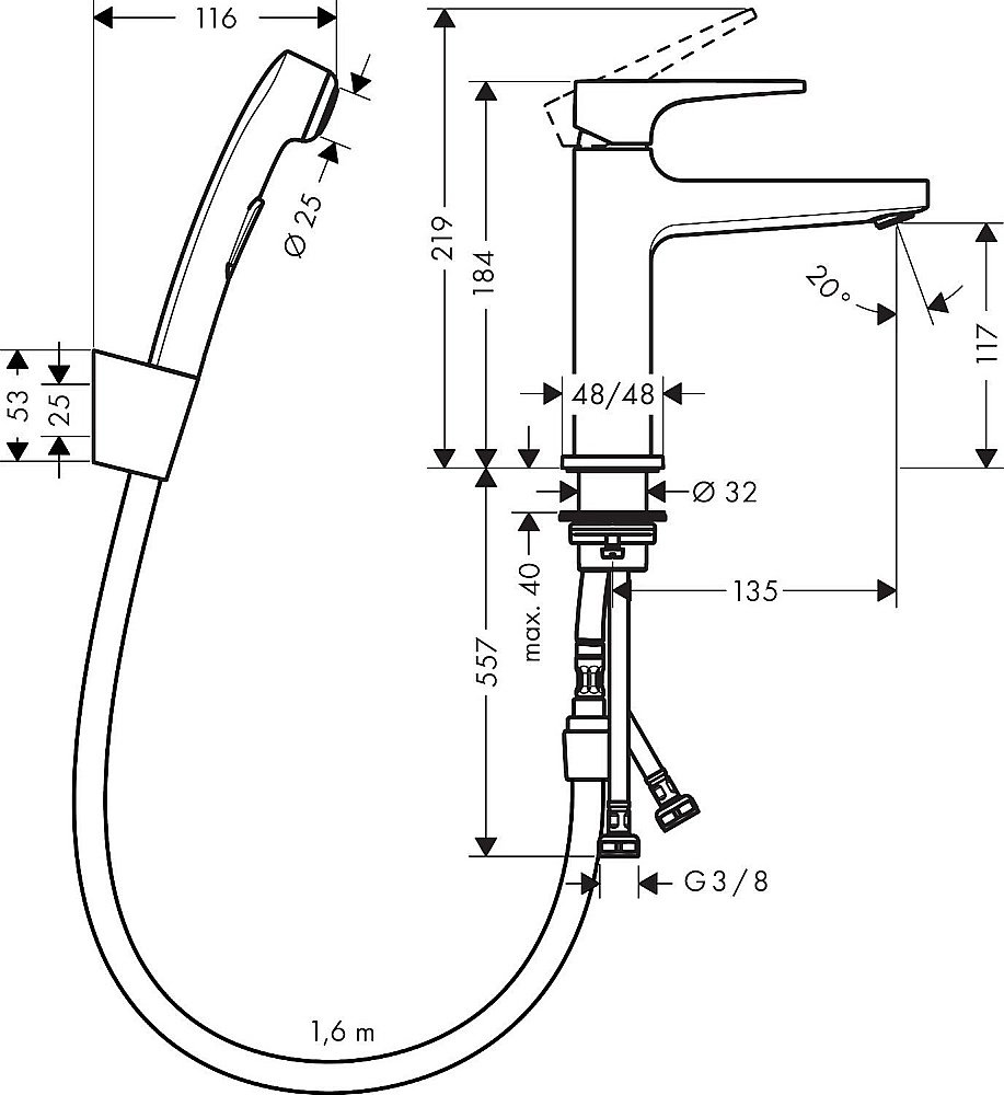 Смеситель для раковины Hansgrohe Metropol 110 32522000 купить в интернет-магазине сантехники Sanbest