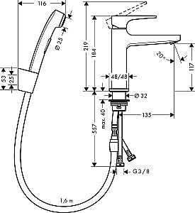 Смеситель для раковины Hansgrohe Metropol 110 32522000 купить в интернет-магазине сантехники Sanbest
