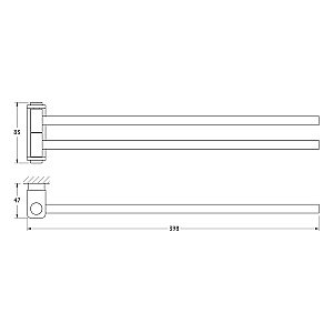 Полотенцедержатель двойной поворотный ARTWELLE REGEN 40 8331 купить в интернет-магазине сантехники Sanbest