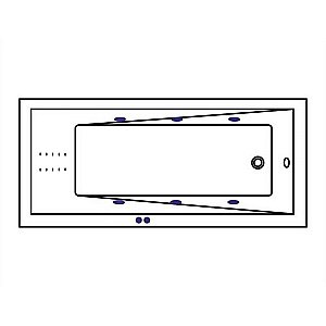 Гидромассажная ванна WhiteCross Wave Slim 170x75 LINE NANO хром купить в интернет-магазине Sanbest