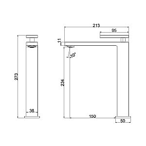 Смеситель для раковины Vincea Dice VBF-2DS2BN сатин купить в интернет-магазине сантехники Sanbest