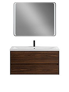 Тумба с раковиной Art&Max Family-M-1000-2C-SO-BO/AM-LAV-1000-MR-A Дуб бурбон для ванной в интернет-магазине Sanbest