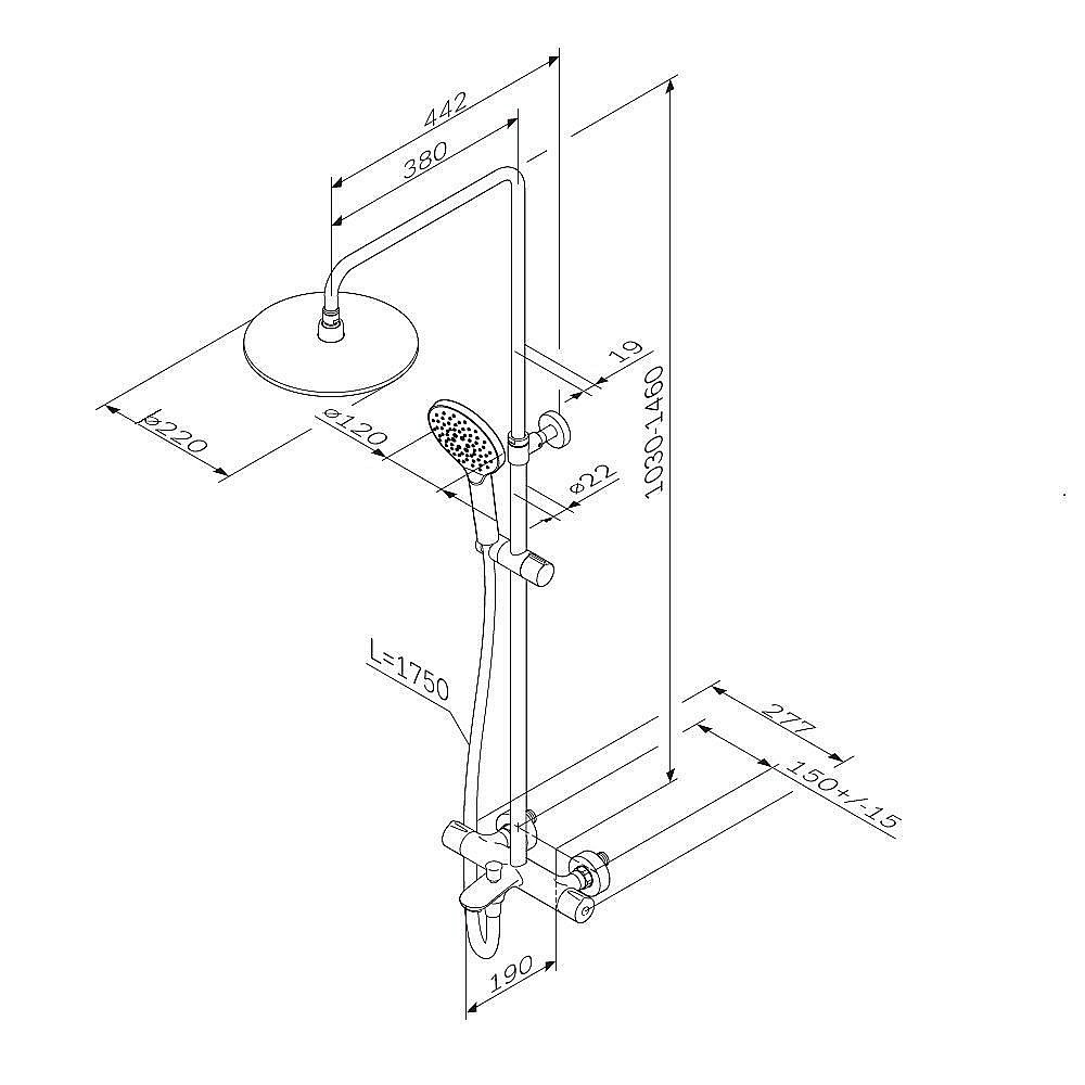 Душевая система AM.PM LIKE F0780522 черная купить в интернет-магазине сантехники Sanbest