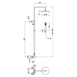 Душевая стойка Webert Azeta AZ870105015METAL купить в интернет-магазине сантехники Sanbest