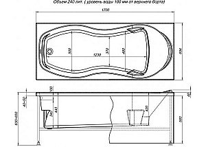 Акриловая ванна Aquanet Tessa NEW 242925 170x70 с к/с купить в интернет-магазине Sanbest