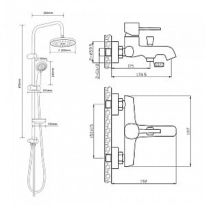 Душевая система Orange Karl M05-933w белый купить в интернет-магазине сантехники Sanbest