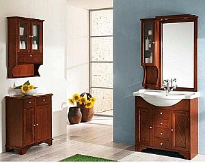 Зеркало со шкафом Eban Arianna орех правое в ванную от интернет-магазине сантехники Sanbest