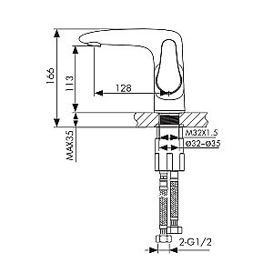 Смеситель для раковины Kaiser Plane 07011 купить в интернет-магазине сантехники Sanbest