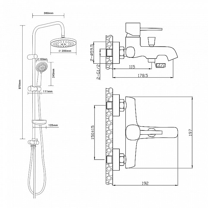 Душевая система Orange Karl M05-933w белый купить в интернет-магазине сантехники Sanbest