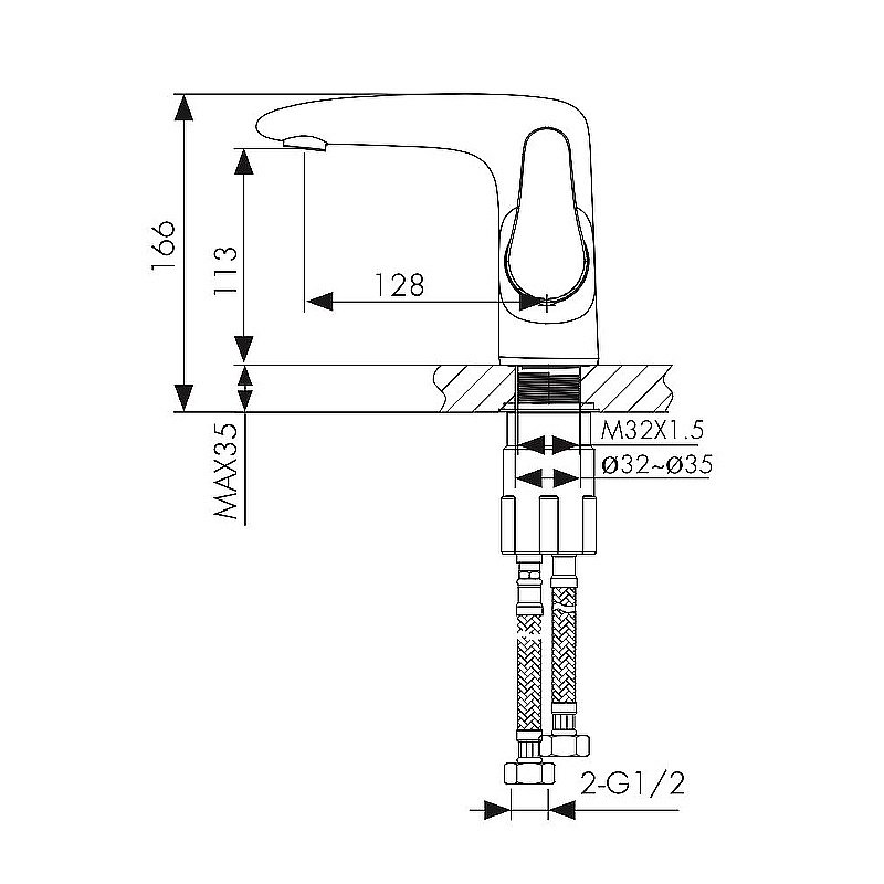 Смеситель для раковины Kaiser Plane 07011 купить в интернет-магазине сантехники Sanbest