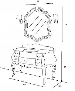 Зеркало Cezares Topazio TO03.02 Ciliegio Anticato темное дерево в ванную от интернет-магазине сантехники Sanbest