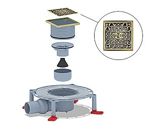 Душевой трап с решеткой Bronze De Luxe 21962-5602 бронза купить в интернет-магазине Sanbest