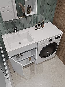 Тумба с раковиной Orange Kandy 120 OPKD-120TUW белый глянец для ванной в интернет-магазине Sanbest