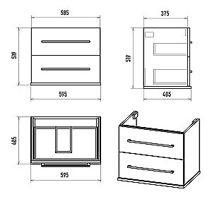 Тумба с раковиной Misty Модерн - 60 П-Мод09060-011Пр белая для ванной в интернет-магазине Sanbest