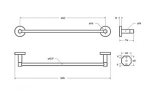 Полотенцедержатель Cezares RELAX-TH-50-BORO брашированное золото купить в интернет-магазине сантехники Sanbest