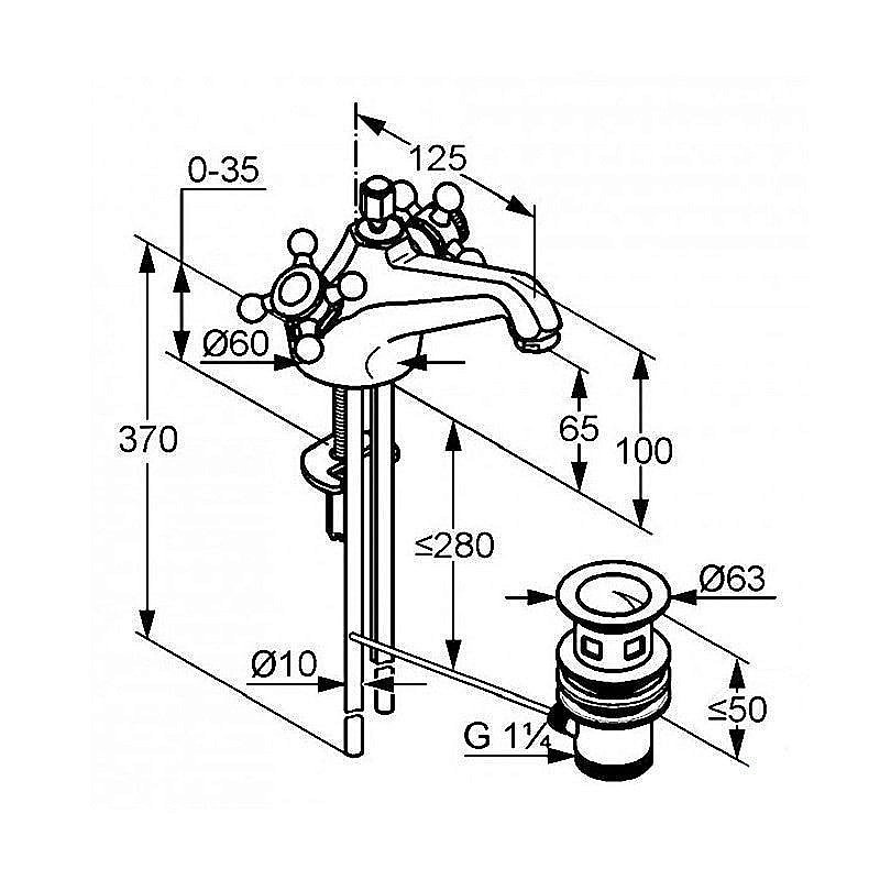Смеситель для раковины Kludi Adlon 510124520 купить в интернет-магазине сантехники Sanbest