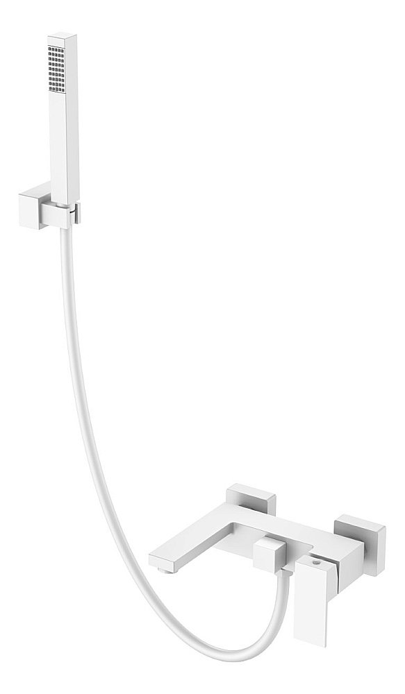 Смеситель для ванны Boheme Qubic 473-MW белый матовый купить в интернет-магазине сантехники Sanbest