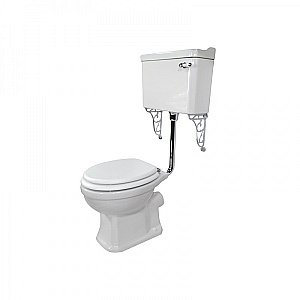 Унитаз Magliezza Retro 7009 белый/хром, с низким бачком купить в интернет-магазине Sanbest