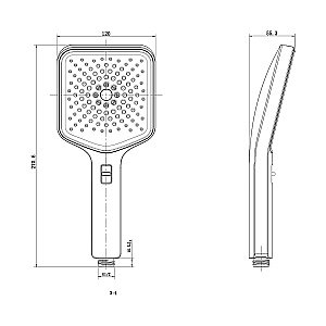 Душевая лейка Vincea VSHN-3I4HGM вороненая сталь купить в интернет-магазине сантехники Sanbest