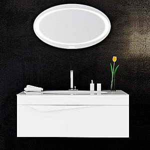 Тумба с раковиной Aqwella Papyrus-wood 100 PAP0110 белая для ванной в интернет-магазине Sanbest