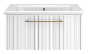 Тумба с раковиной подвесная Brevita Аликанте 80 ALI-09080-0101Я белая для ванной в интернет-магазине Sanbest