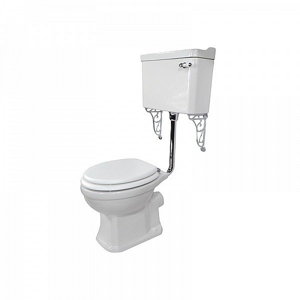 Унитаз Magliezza Retro 7009 белый/хром, с низким бачком купить в интернет-магазине Sanbest