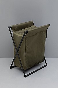 Корзина для белья Allen Brau Priority 6.32001-31+6.32002-89 черная матовая/мешок оливковый купить в интернет-магазине сантехники Sanbest