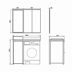 Тумба с раковиной Comforty Лозанна 100 белый глянец для ванной в интернет-магазине Sanbest