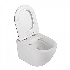 Унитаз подвесной ABBER Bequem AC1100MW с крышкой микролифт, безободковый, белый матовый купить в интернет-магазине Sanbest