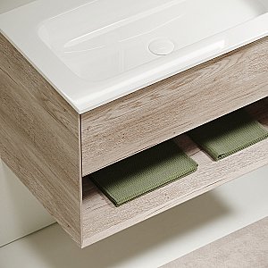 Тумба с раковиной Sancos Marmi 1.0 MR1.0100EG дуб галифакс натуральный для ванной в интернет-магазине Sanbest