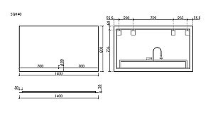 Зеркало LED Sancos Square SQ1400 в ванную от интернет-магазине сантехники Sanbest