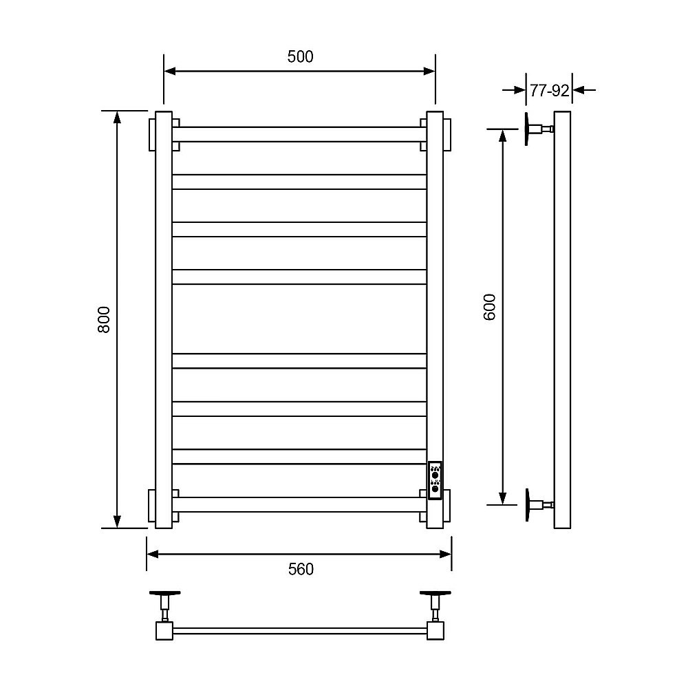 Полотенцесушитель электрический Veconi Barro-A B8050B-A черный купить в интернет-магазине сантехники Sanbest