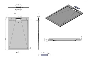 Душевой поддон Vincea VST-4SRL9016A 160x90 антрацит купить в интернет-магазине Sanbest