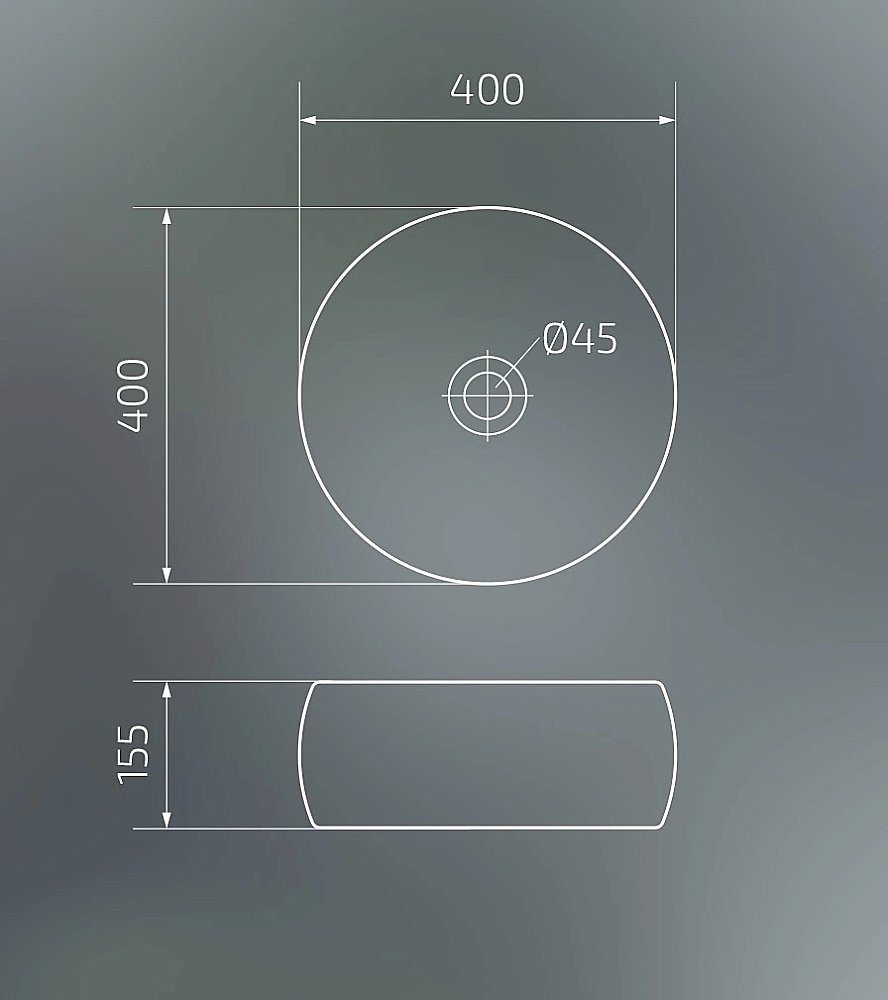 Раковина накладная Gid Esfera 40 N9140 51213 белая купить в интернет-магазине Sanbest