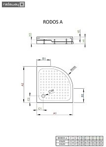 Душевой поддон Radaway Rodos A 90x90 купить в интернет-магазине Sanbest