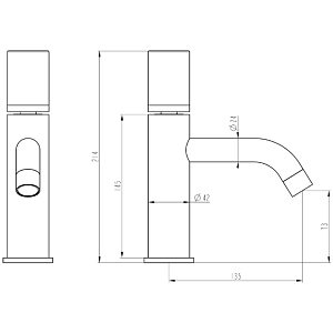 Смеситель для раковины Boheme Stick 121-GCR золото/ручка хром купить в интернет-магазине сантехники Sanbest