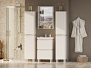 Зеркальный шкаф Misty Венера 55 П-Внр04055-01СвП белый купить в интернет-магазине сантехники Sanbest