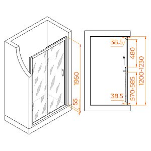 Душевая дверь RGW Passage PA-016 120 купить в интернет-магазине Sanbest