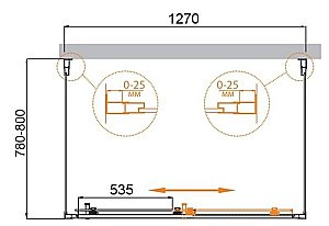 Душевой уголок Cezares Molveno 130х80 MOLVENO-AH-12-130/80-C-Cr-IV стекло прозрачное/профиль хром купить в интернет-магазине Sanbest