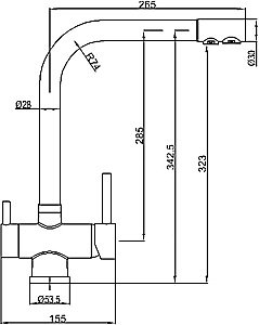 Смеситель для кухни Zorg Sanitary ZR 348 YF BR Бронза купить в интернет-магазине сантехники Sanbest