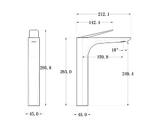 Смеситель для раковины Bronze de Luxe Icon 2041CB черный матовый купить в интернет-магазине сантехники Sanbest
