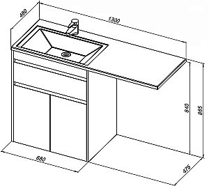 Тумба с раковиной Aquanet Токио 237746 130 белый для ванной в интернет-магазине Sanbest
