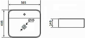 Раковина накладная Timo Inari 50,5 TK-505MB черная матовая купить в интернет-магазине Sanbest