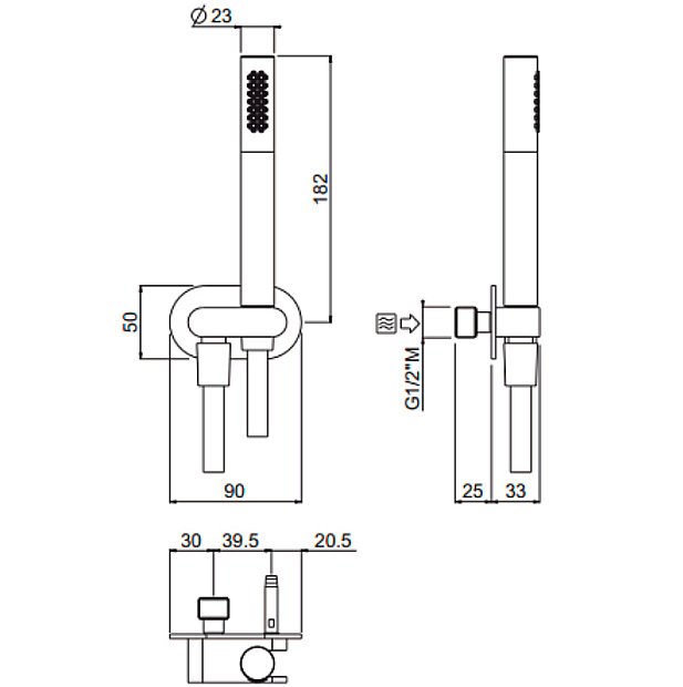 Гигиенический душ Carimali MyDream 66171-CR купить в интернет-магазине сантехники Sanbest