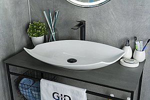 Раковина накладная Gid Creativo 74 N9178 51171 белая купить в интернет-магазине Sanbest