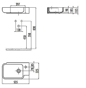 Раковина Creavit Elmas 52,5 TP027-0000 белая купить в интернет-магазине Sanbest