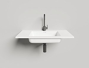 Раковина подвесная Salini Onda 1402201MF 80 из искусственного камня S-Stone, матовая, цвет по RAL полностью купить в интернет-магазине Sanbest