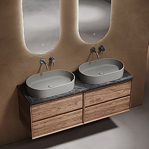 Столешница Sancos 140 TT140A1 без отверстия под смеситель, черный мрамор для ванной в интернет-магазине сантехники Sanbest