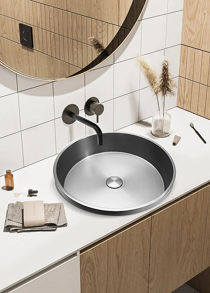 Раковина врезная сверху ABBER Wasser Kreis 42 AF2408SP сатин купить в интернет-магазине Sanbest