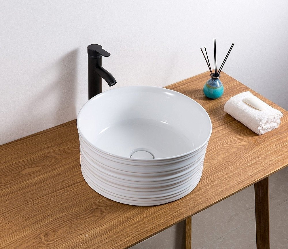 Раковина накладная Gid Esfera 41 W969 51174 белая купить в интернет-магазине Sanbest